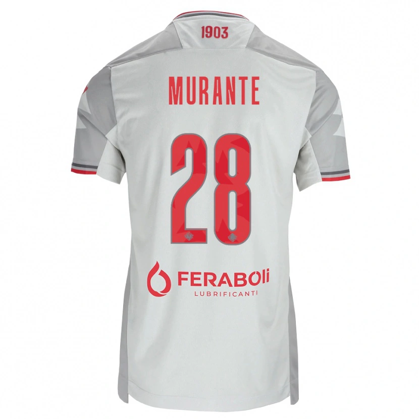Danxen Męski Alessandro Murante #28 Szary Biały Czerwony Wyjazdowa Koszulka 2026/27 Koszulki Klubowe