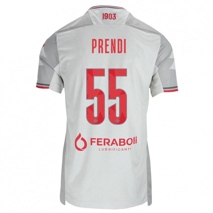 Danxen Męski Denis Prendi #55 Szary Biały Czerwony Wyjazdowa Koszulka 2026/27 Koszulki Klubowe