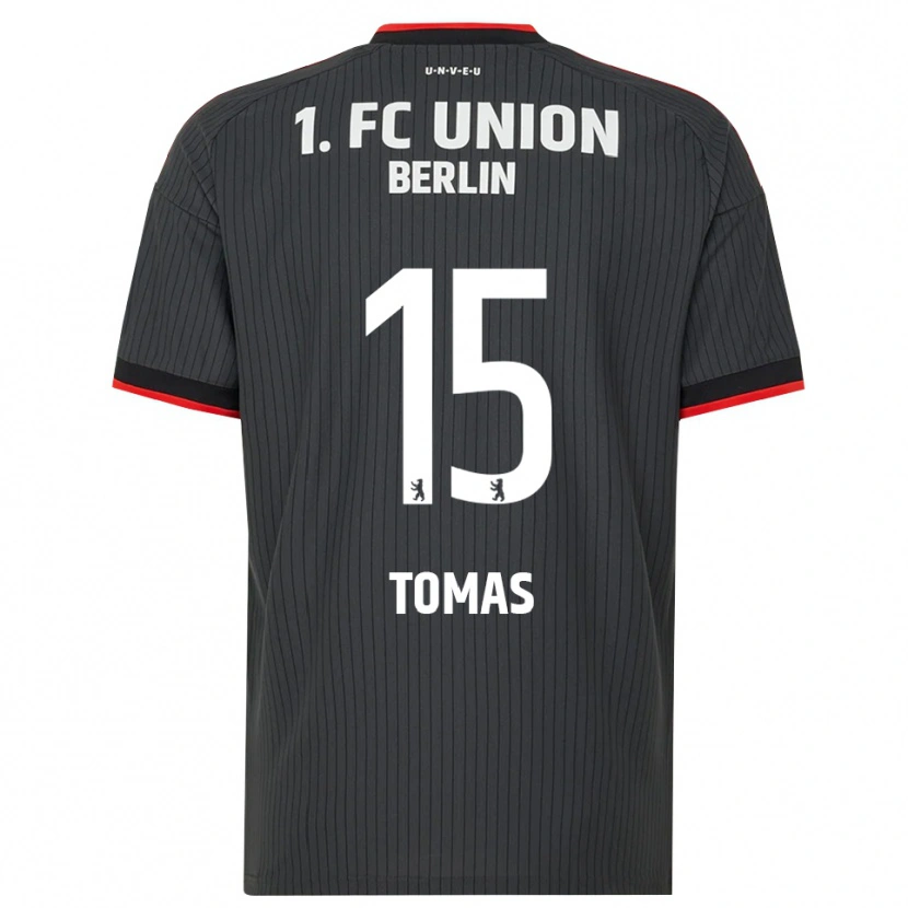 Danxen Męski Milos Tomas #15 Czarny Biały Czerwony Wyjazdowa Koszulka 2026/27 Koszulki Klubowe