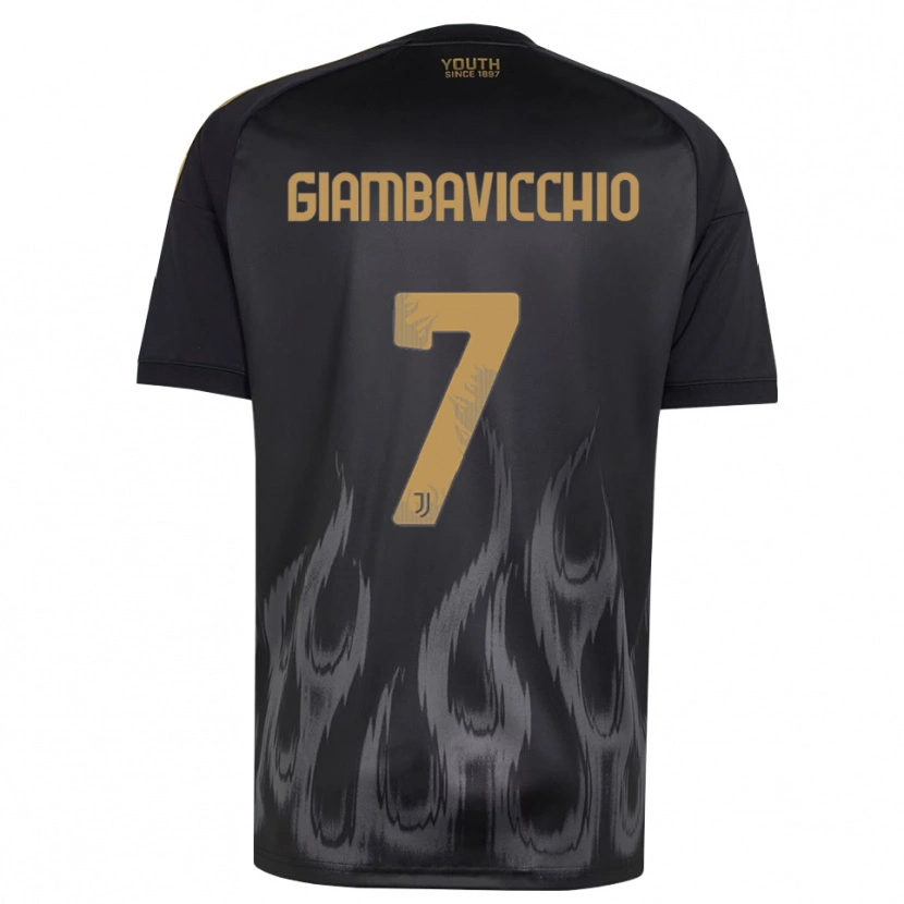 Danxen Męski Franco Giambavicchio #7 Czarny Brązowy Trzeci Komplet Koszulka 2026/27 Koszulki Klubowe