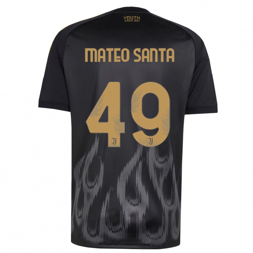 Danxen Męski Mateo Santa Maria #49 Czarny Brązowy Trzeci Komplet Koszulka 2026/27 Koszulki Klubowe