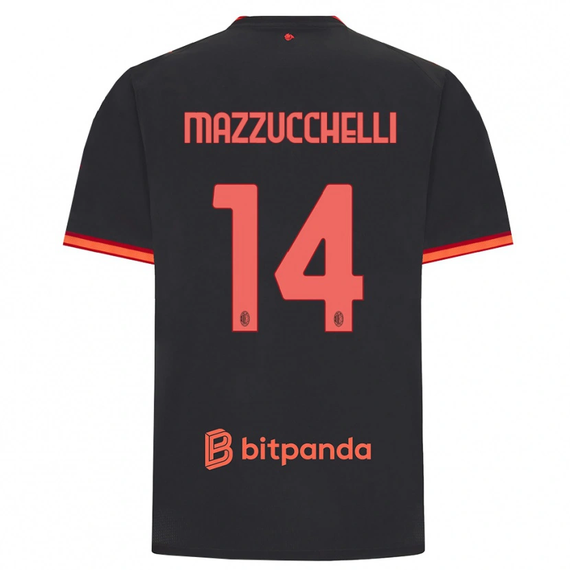 Danxen Męski Paolo Mazzucchelli #14 Czarny Czerwony Trzeci Komplet Koszulka 2026/27 Koszulki Klubowe
