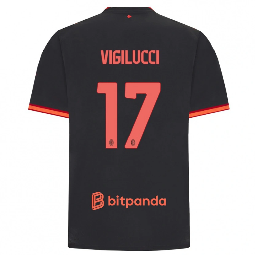 Danxen Męski Valery Vigilucci #17 Czarny Czerwony Trzeci Komplet Koszulka 2026/27 Koszulki Klubowe