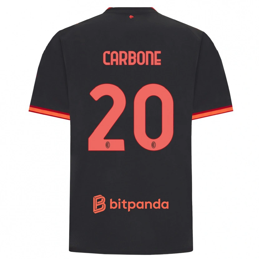Danxen Męski Emanuele Carbone #20 Czarny Czerwony Trzeci Komplet Koszulka 2026/27 Koszulki Klubowe