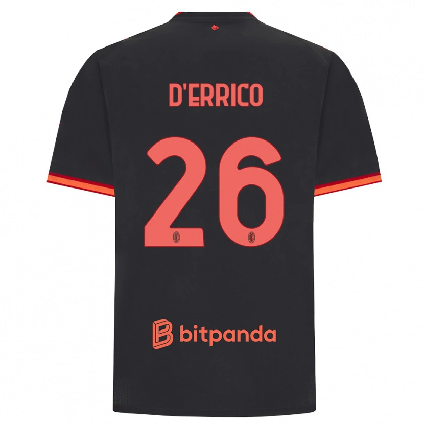 Danxen Męski Leonardo D'errico #26 Czarny Czerwony Trzeci Komplet Koszulka 2026/27 Koszulki Klubowe