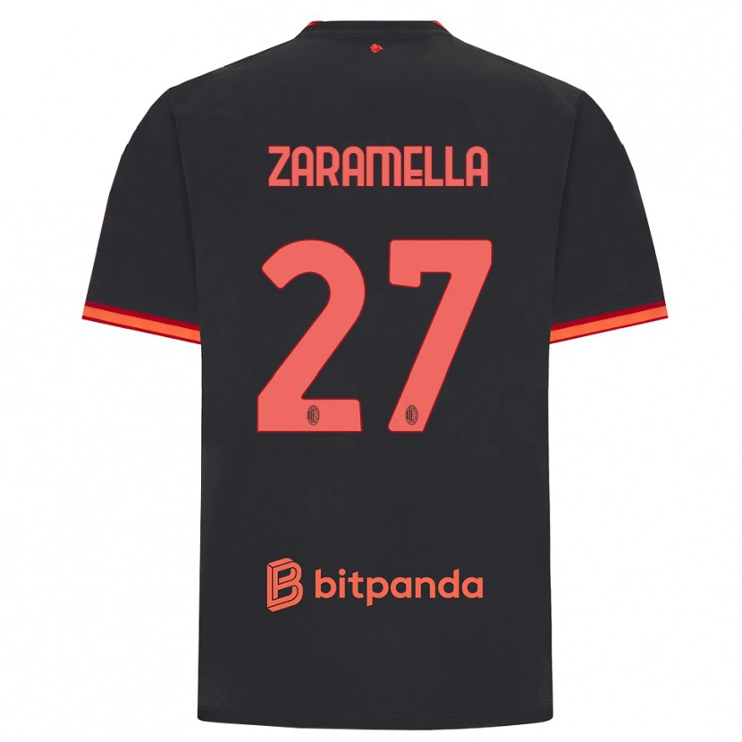 Danxen Męski Mattia Zaramella #27 Czarny Czerwony Trzeci Komplet Koszulka 2026/27 Koszulki Klubowe