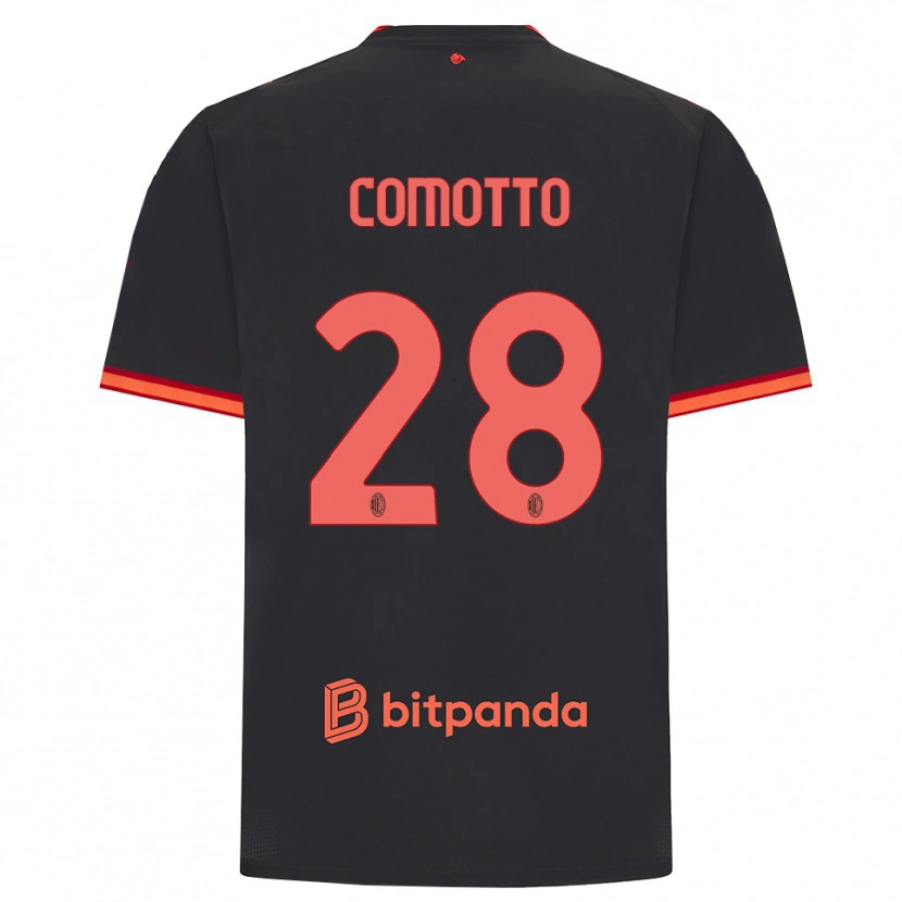 Danxen Męski Christian Comotto #28 Czarny Czerwony Trzeci Komplet Koszulka 2026/27 Koszulki Klubowe