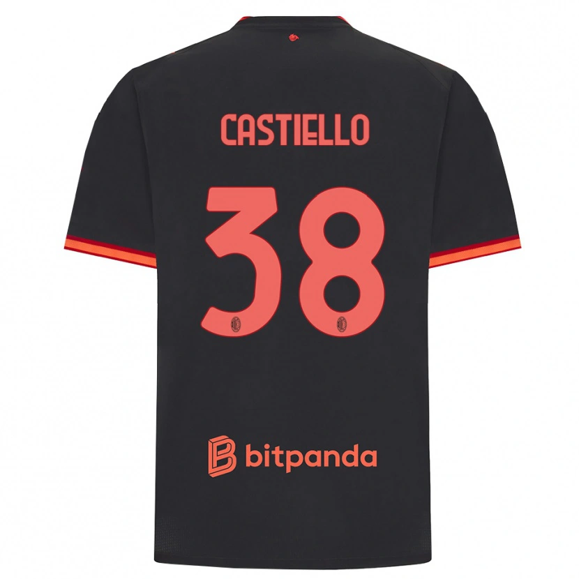 Danxen Męski Alex Castiello #38 Czarny Czerwony Trzeci Komplet Koszulka 2026/27 Koszulki Klubowe