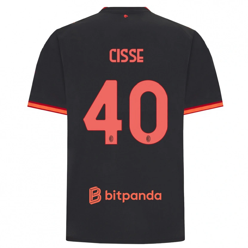 Danxen Męski El Hadji Malick Cissé #40 Czarny Czerwony Trzeci Komplet Koszulka 2026/27 Koszulki Klubowe