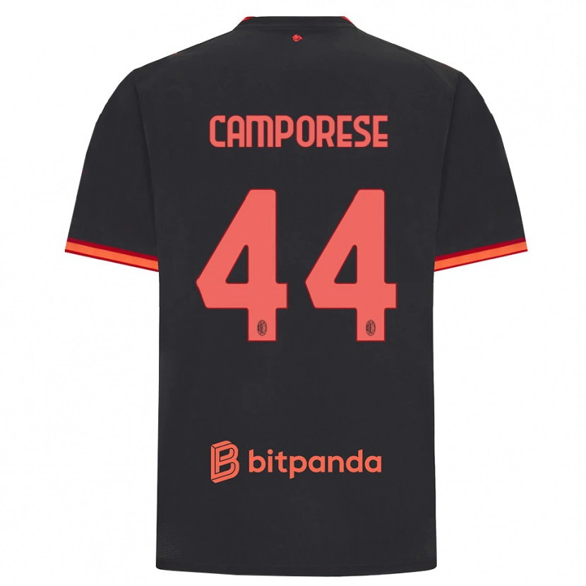 Danxen Męski Michele Camporese #44 Czarny Czerwony Trzeci Komplet Koszulka 2026/27 Koszulki Klubowe