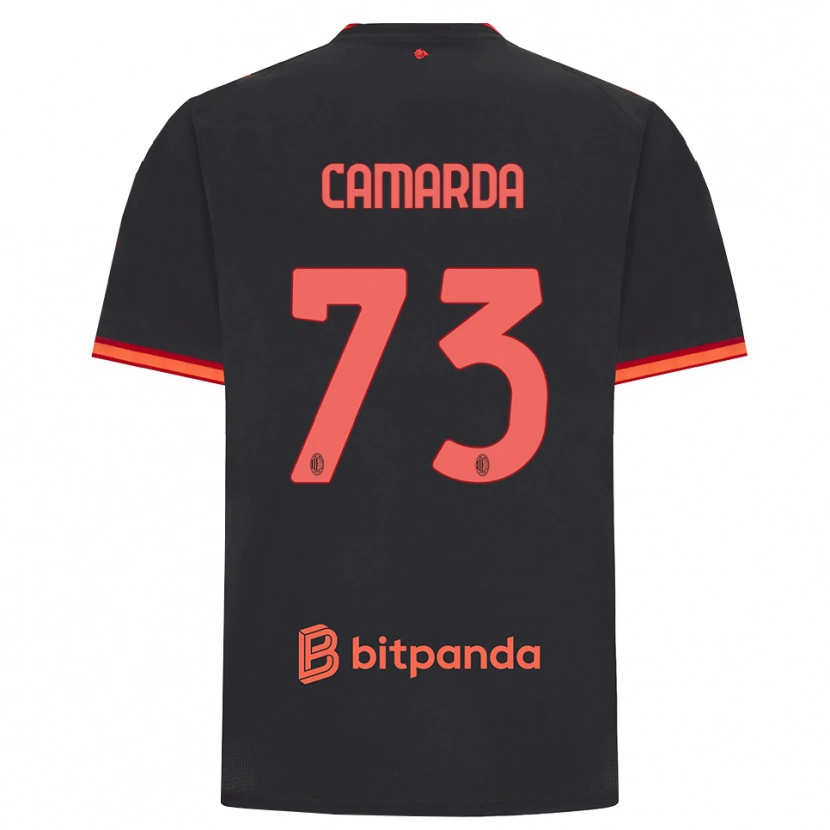 Danxen Męski Francesco Camarda #73 Czarny Czerwony Trzeci Komplet Koszulka 2026/27 Koszulki Klubowe