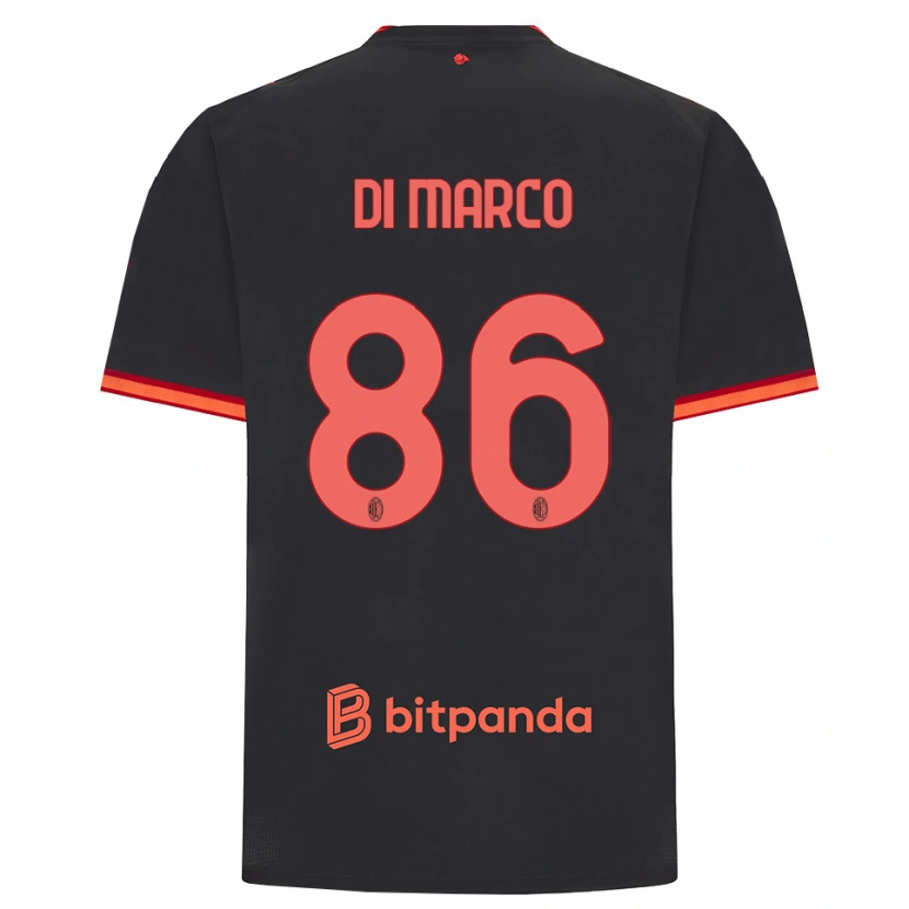 Danxen Męski Luca Di Marco #86 Czarny Czerwony Trzeci Komplet Koszulka 2026/27 Koszulki Klubowe