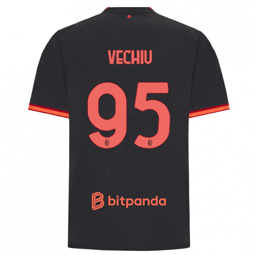 Danxen Męski Christian Vechiu #95 Czarny Czerwony Trzeci Komplet Koszulka 2026/27 Koszulki Klubowe