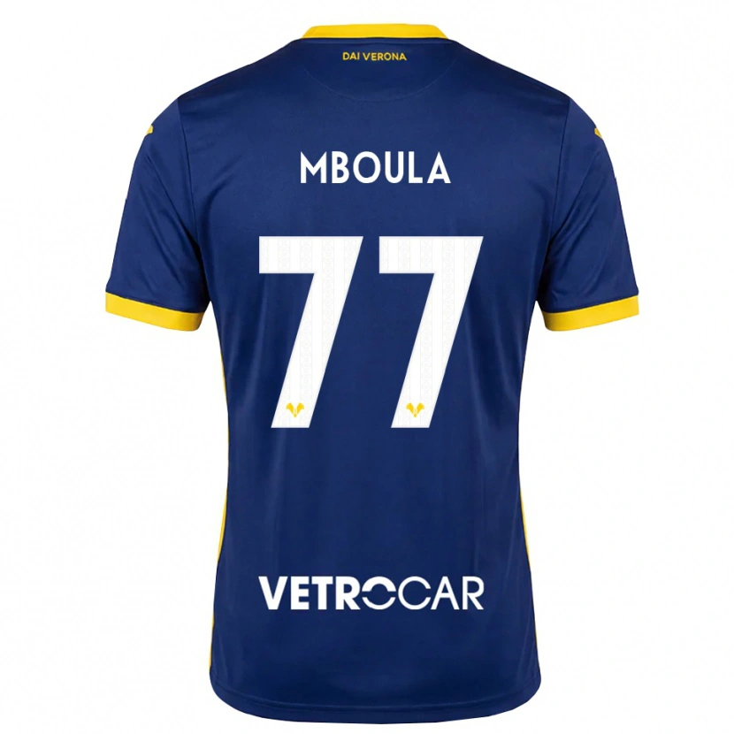Danxen Kobiety Jordi Mboula #77 Królewski Niebieski Żółty Biały Domowa Koszulka 2026/27 Koszulki Klubowe