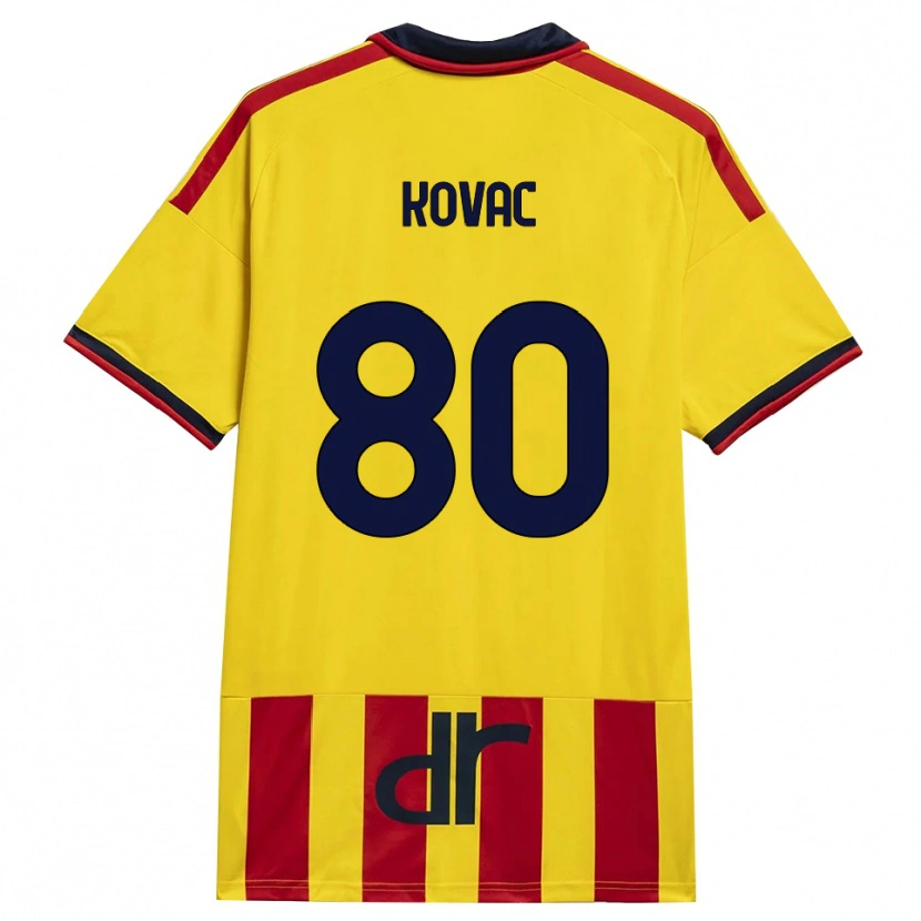 Danxen Kobiety Niko Kovač #80 Żółty Czerwony Domowa Koszulka 2026/27 Koszulki Klubowe