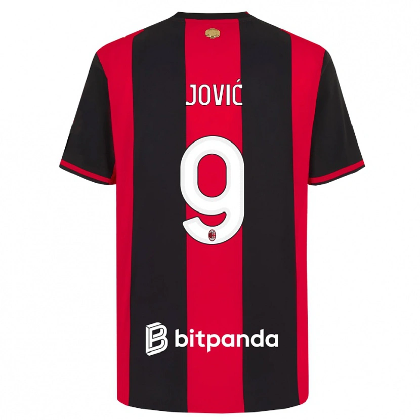 Danxen Kobiety Luka Jovic #9 Czerwony Czarny Biały Domowa Koszulka 2026/27 Koszulki Klubowe