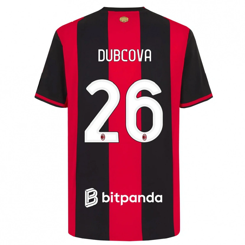 Danxen Kobiety Michaela Dubcova #26 Czerwony Czarny Biały Domowa Koszulka 2026/27 Koszulki Klubowe