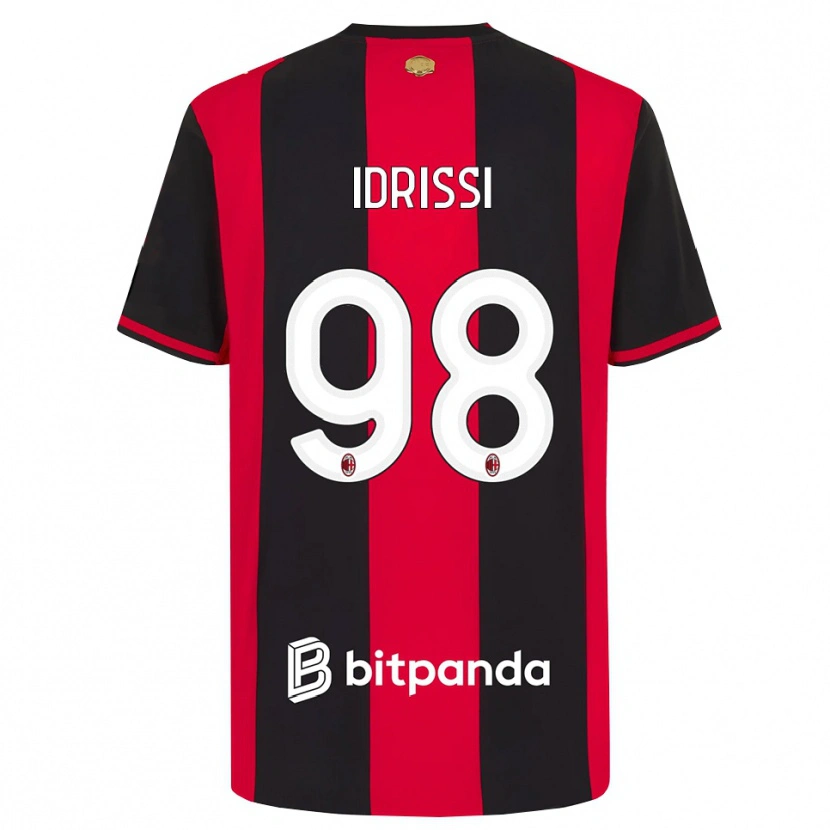 Danxen Kobiety Yahya Idrissi #98 Czerwony Czarny Biały Domowa Koszulka 2026/27 Koszulki Klubowe