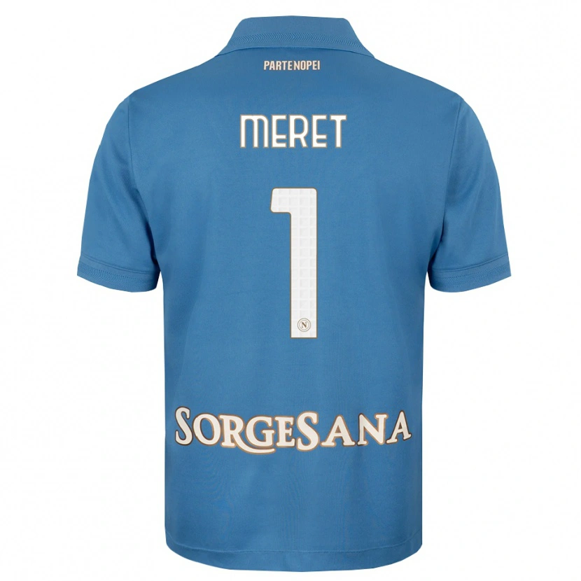 Danxen Kobiety Alex Meret #1 Niebieski Mglisty Biały Domowa Koszulka 2026/27 Koszulki Klubowe