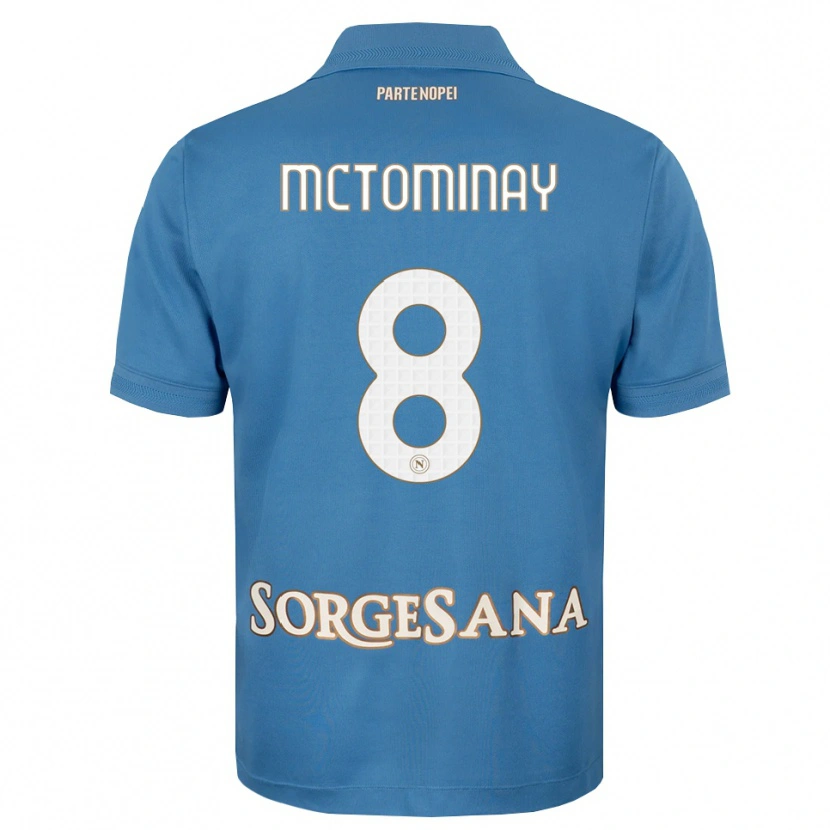 Danxen Kobiety Scott Mctominay #8 Niebieski Mglisty Biały Domowa Koszulka 2026/27 Koszulki Klubowe