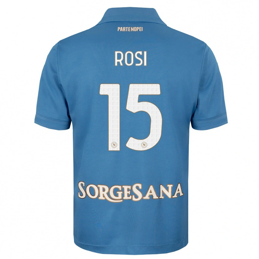 Danxen Kobiety Pasquale Rosi #15 Niebieski Mglisty Biały Domowa Koszulka 2026/27 Koszulki Klubowe