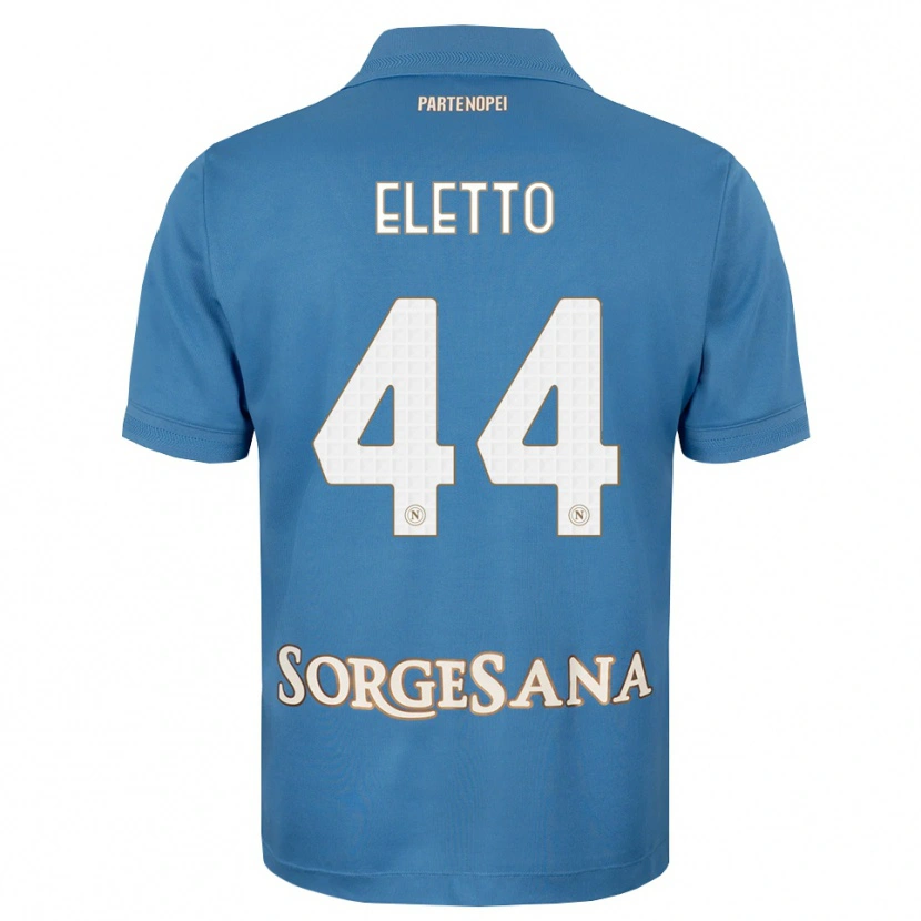 Danxen Kobiety Francesco Eletto #44 Niebieski Mglisty Biały Domowa Koszulka 2026/27 Koszulki Klubowe