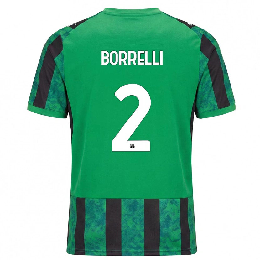 Danxen Kobiety Michele Borrelli #2 Zielony Czarny Biały Domowa Koszulka 2026/27 Koszulki Klubowe