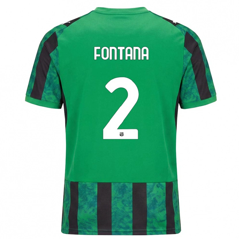 Danxen Kobiety Fabrizio Fontana #2 Zielony Czarny Biały Domowa Koszulka 2026/27 Koszulki Klubowe