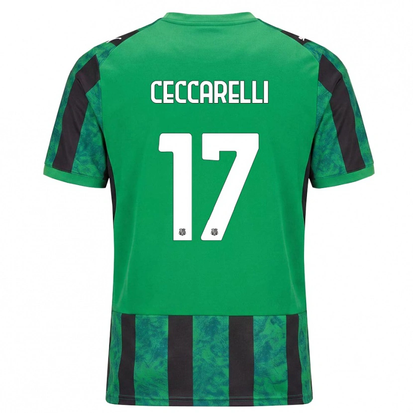 Danxen Kobiety Samuel Ceccarelli #17 Zielony Czarny Biały Domowa Koszulka 2026/27 Koszulki Klubowe
