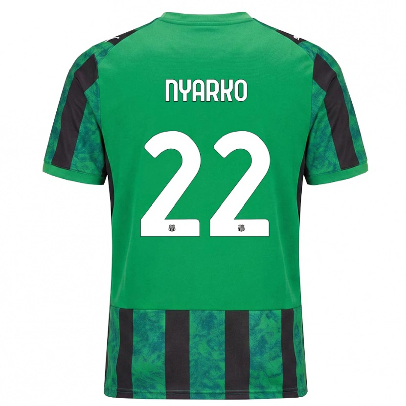 Danxen Kobiety Lorenzo Nyarko #22 Zielony Czarny Biały Domowa Koszulka 2026/27 Koszulki Klubowe