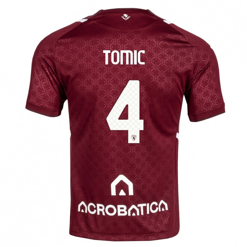 Danxen Kobiety Luka Tomic #4 Bordowy Biały Domowa Koszulka 2026/27 Koszulki Klubowe