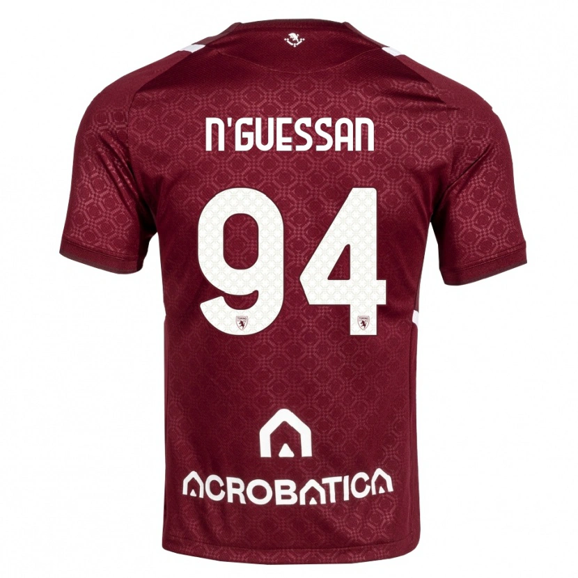 Danxen Kobiety Ange Caumenan N'guessan #94 Bordowy Biały Domowa Koszulka 2026/27 Koszulki Klubowe