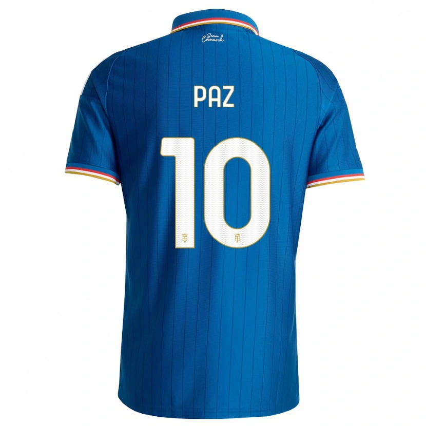Danxen Kobiety Nico Paz #10 Niebieski Biały Czerwony Domowa Koszulka 2026/27 Koszulki Klubowe