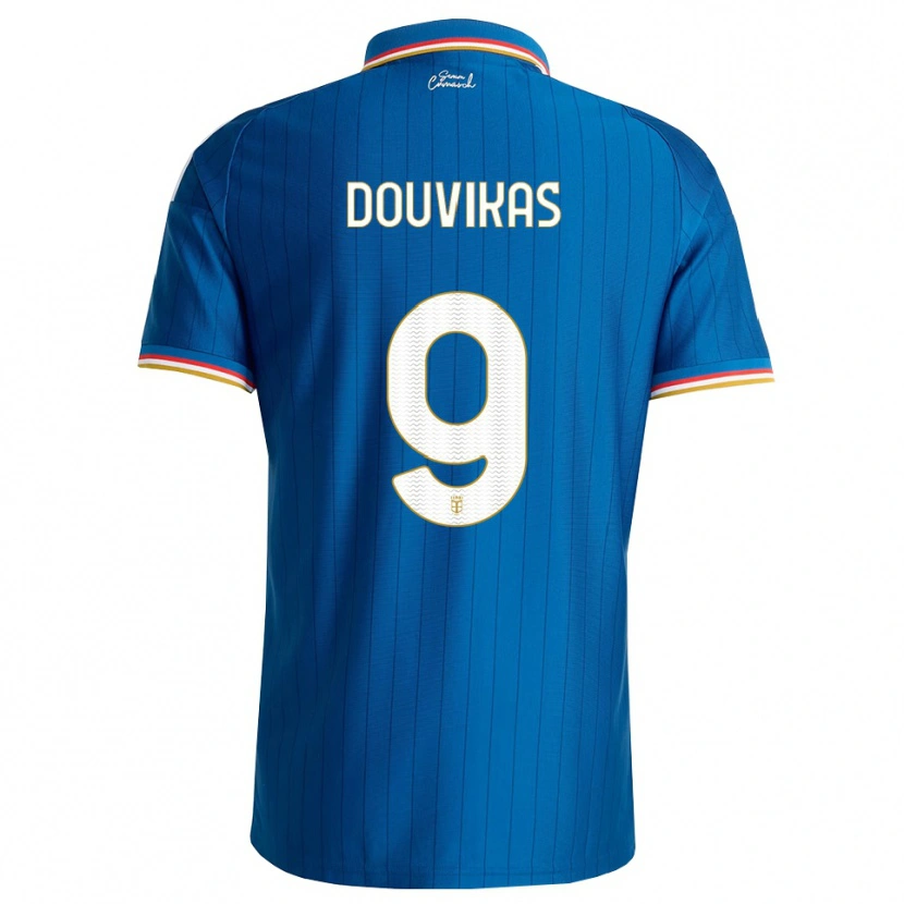 Danxen Kobiety Anastasios Douvikas #9 Niebieski Biały Czerwony Domowa Koszulka 2026/27 Koszulki Klubowe
