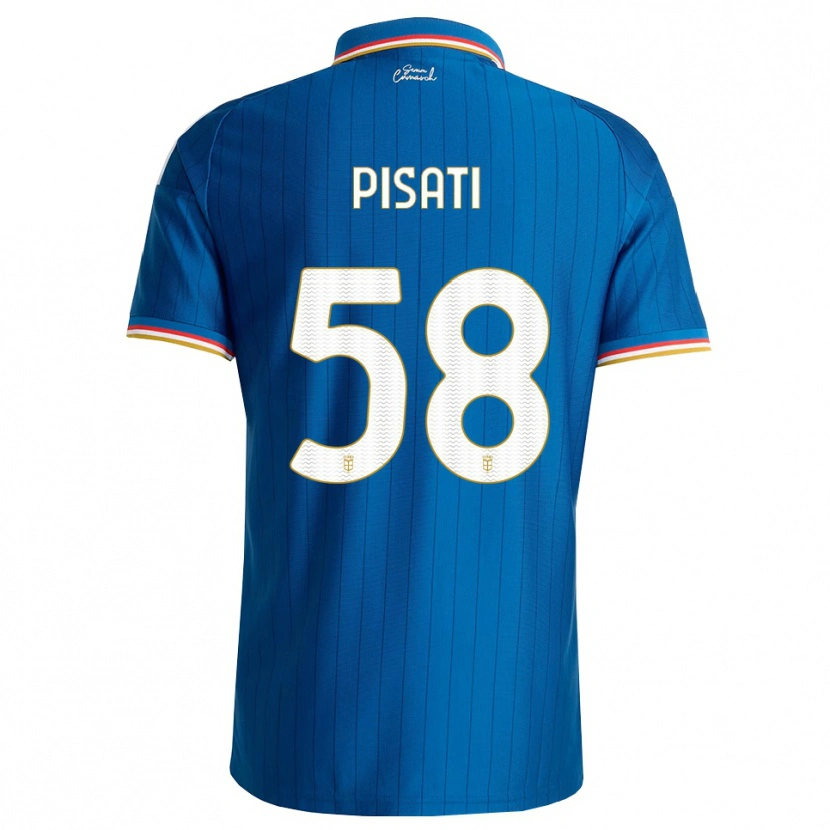 Danxen Kobiety Samuele Pisati #58 Niebieski Biały Czerwony Domowa Koszulka 2026/27 Koszulki Klubowe