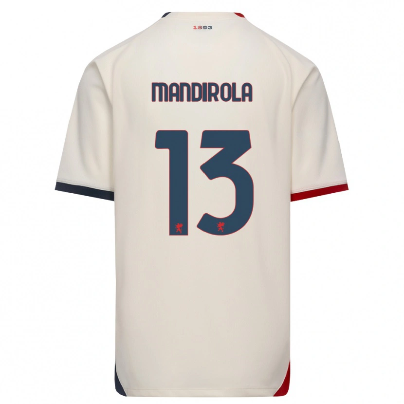 Danxen Kobiety Gabriele Mandirola #13 Białawy Czerwony Wyjazdowa Koszulka 2026/27 Koszulki Klubowe