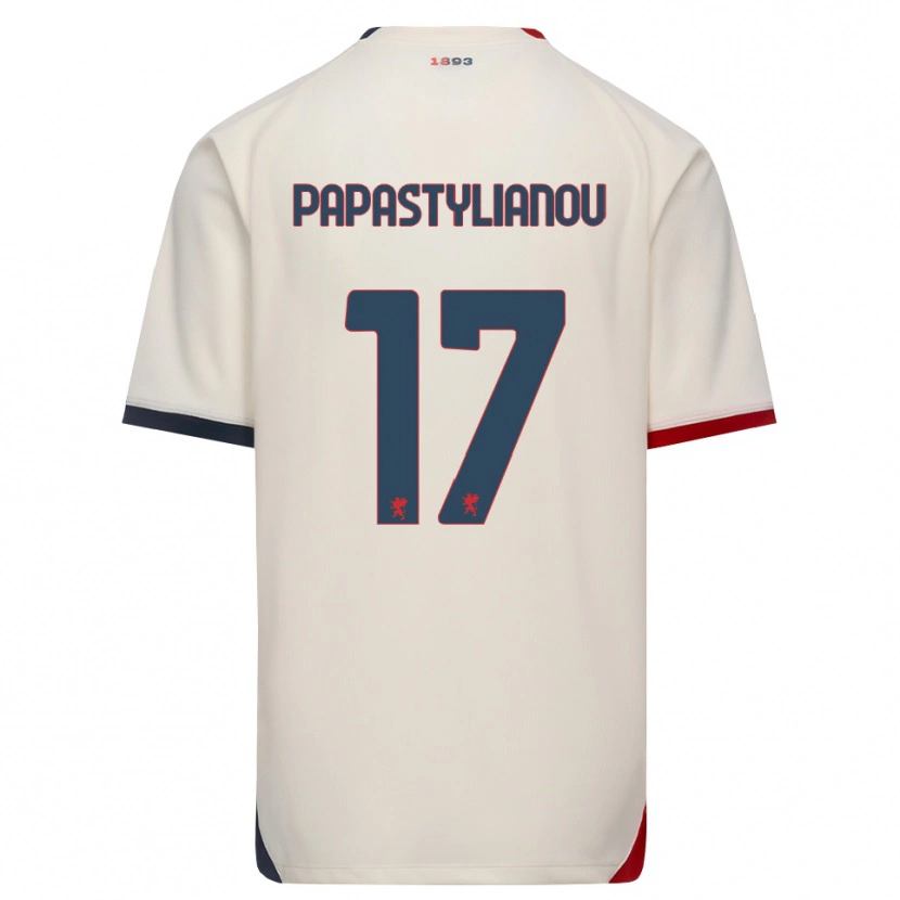 Danxen Kobiety Lysandros Andreas Papastylianou #17 Białawy Czerwony Wyjazdowa Koszulka 2026/27 Koszulki Klubowe