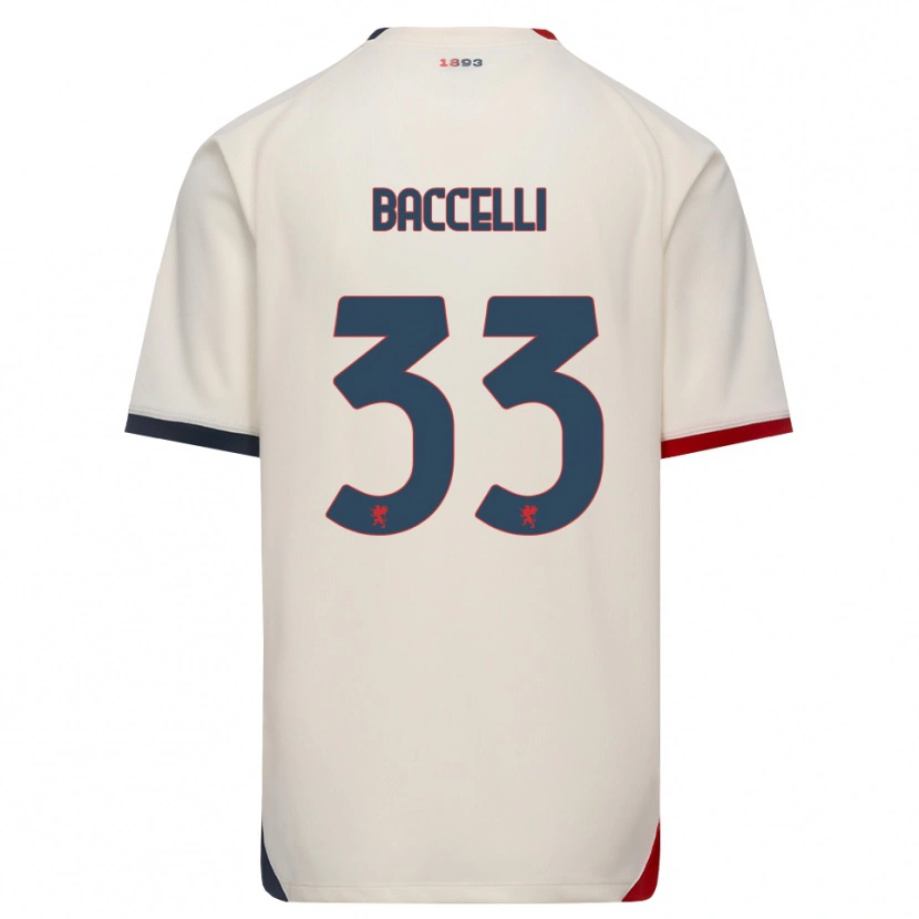 Danxen Kobiety Pietro Baccelli #33 Białawy Czerwony Wyjazdowa Koszulka 2026/27 Koszulki Klubowe