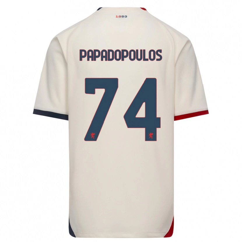 Danxen Kobiety Christos Papadopoulos #74 Białawy Czerwony Wyjazdowa Koszulka 2026/27 Koszulki Klubowe