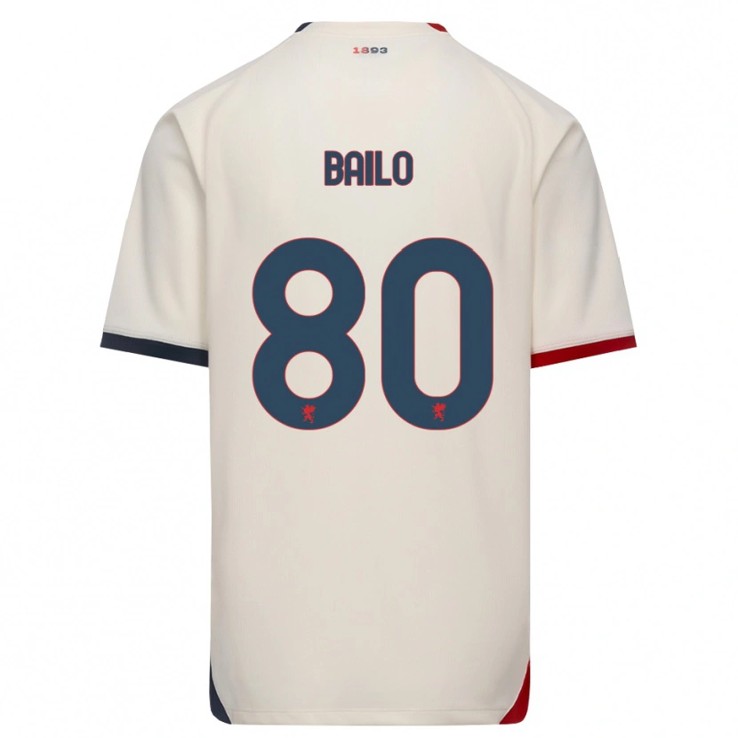 Danxen Kobiety Giorgio Bailo #80 Białawy Czerwony Wyjazdowa Koszulka 2026/27 Koszulki Klubowe
