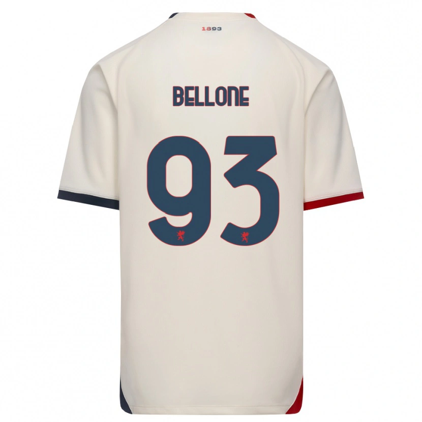 Danxen Kobiety Francesco Bellone #93 Białawy Czerwony Wyjazdowa Koszulka 2026/27 Koszulki Klubowe