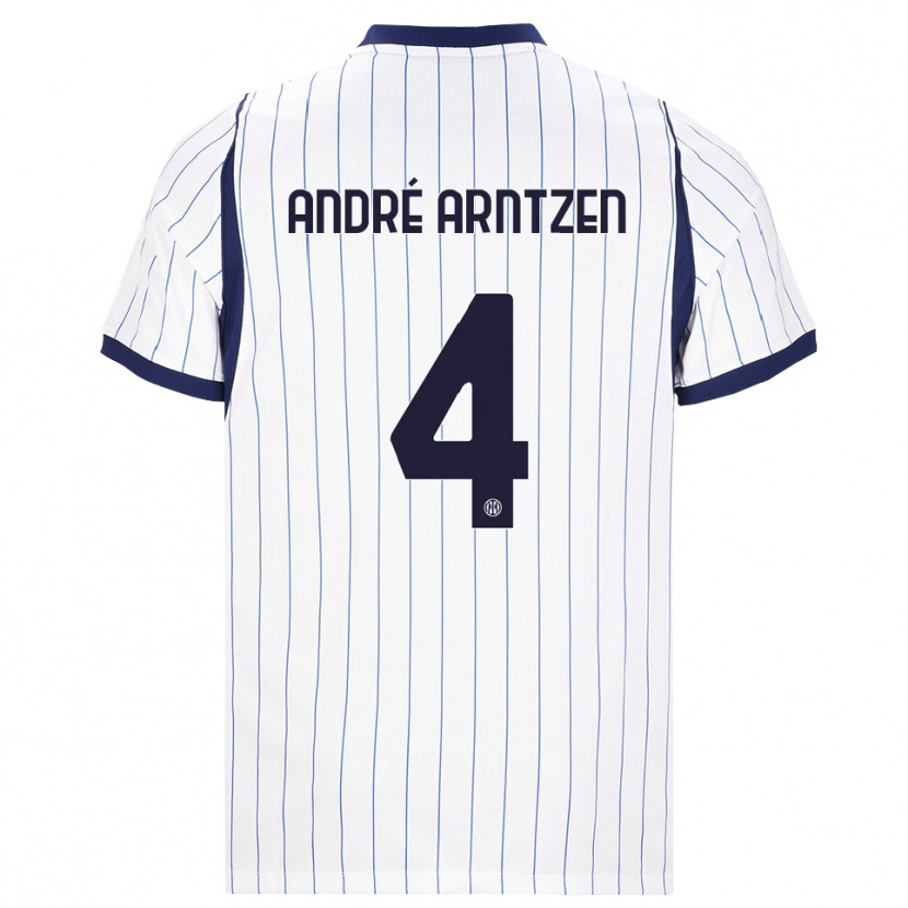 Danxen Kobiety Matheo André Arntzen #4 Biały Granatowy Wyjazdowa Koszulka 2026/27 Koszulki Klubowe