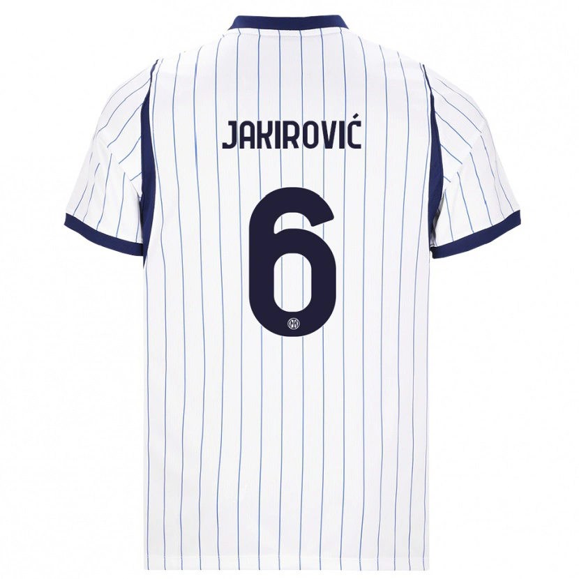 Danxen Kobiety Leon Jakirović #6 Biały Granatowy Wyjazdowa Koszulka 2026/27 Koszulki Klubowe