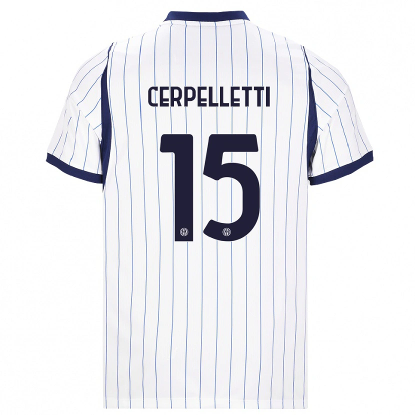 Danxen Kobiety Filippo Cerpelletti #15 Biały Granatowy Wyjazdowa Koszulka 2026/27 Koszulki Klubowe