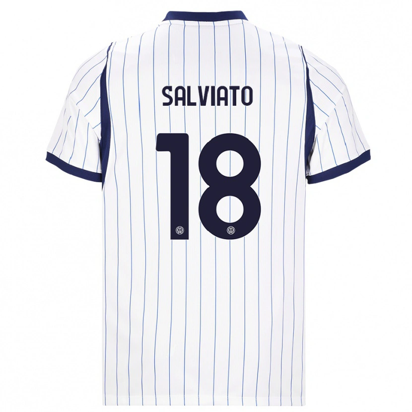 Danxen Kobiety Gabriel Salviato #18 Biały Granatowy Wyjazdowa Koszulka 2026/27 Koszulki Klubowe