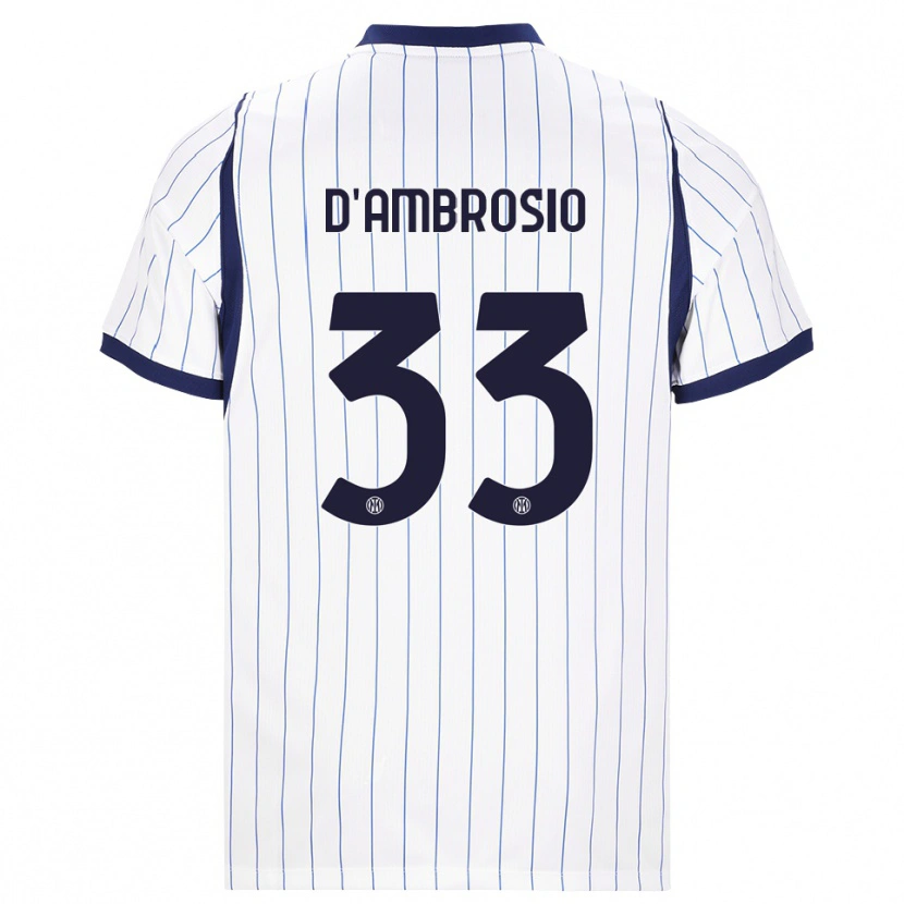 Danxen Kobiety Danilo D'ambrosio #33 Biały Granatowy Wyjazdowa Koszulka 2026/27 Koszulki Klubowe