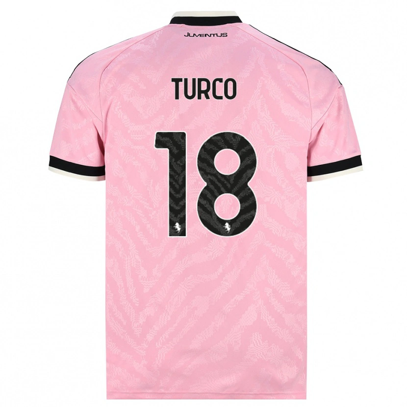 Danxen Kobiety Nicolo Turco #18 Różowy Czarny Wyjazdowa Koszulka 2026/27 Koszulki Klubowe