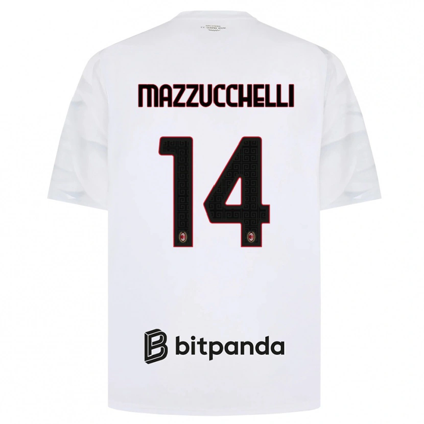 Danxen Kobiety Paolo Mazzucchelli #14 Biały Czerwony Czarny Wyjazdowa Koszulka 2026/27 Koszulki Klubowe