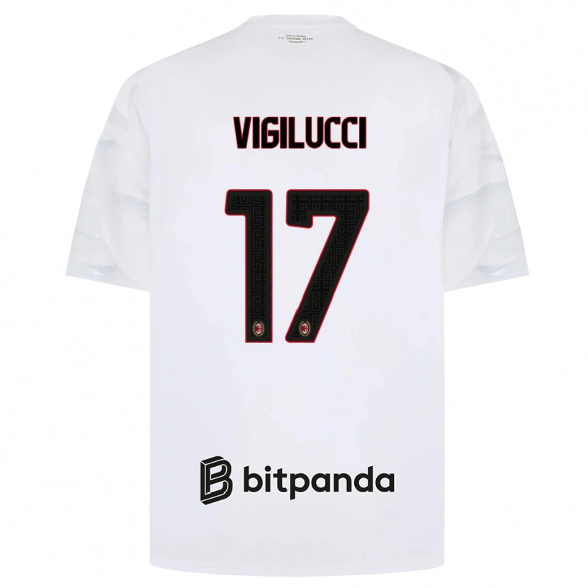 Danxen Kobiety Valery Vigilucci #17 Biały Czerwony Czarny Wyjazdowa Koszulka 2026/27 Koszulki Klubowe