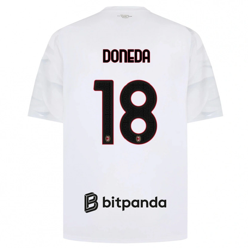 Danxen Kobiety Paolo Doneda #18 Biały Czerwony Czarny Wyjazdowa Koszulka 2026/27 Koszulki Klubowe